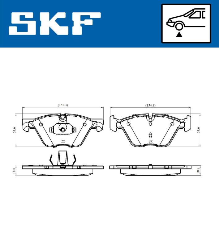 Jogo de 4 pastilhas de travão SKF ref. VKBP 80246